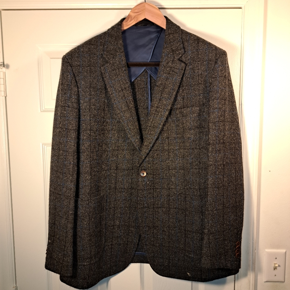 Harris Tweed 46R Charcoal Blazer New W/O tags